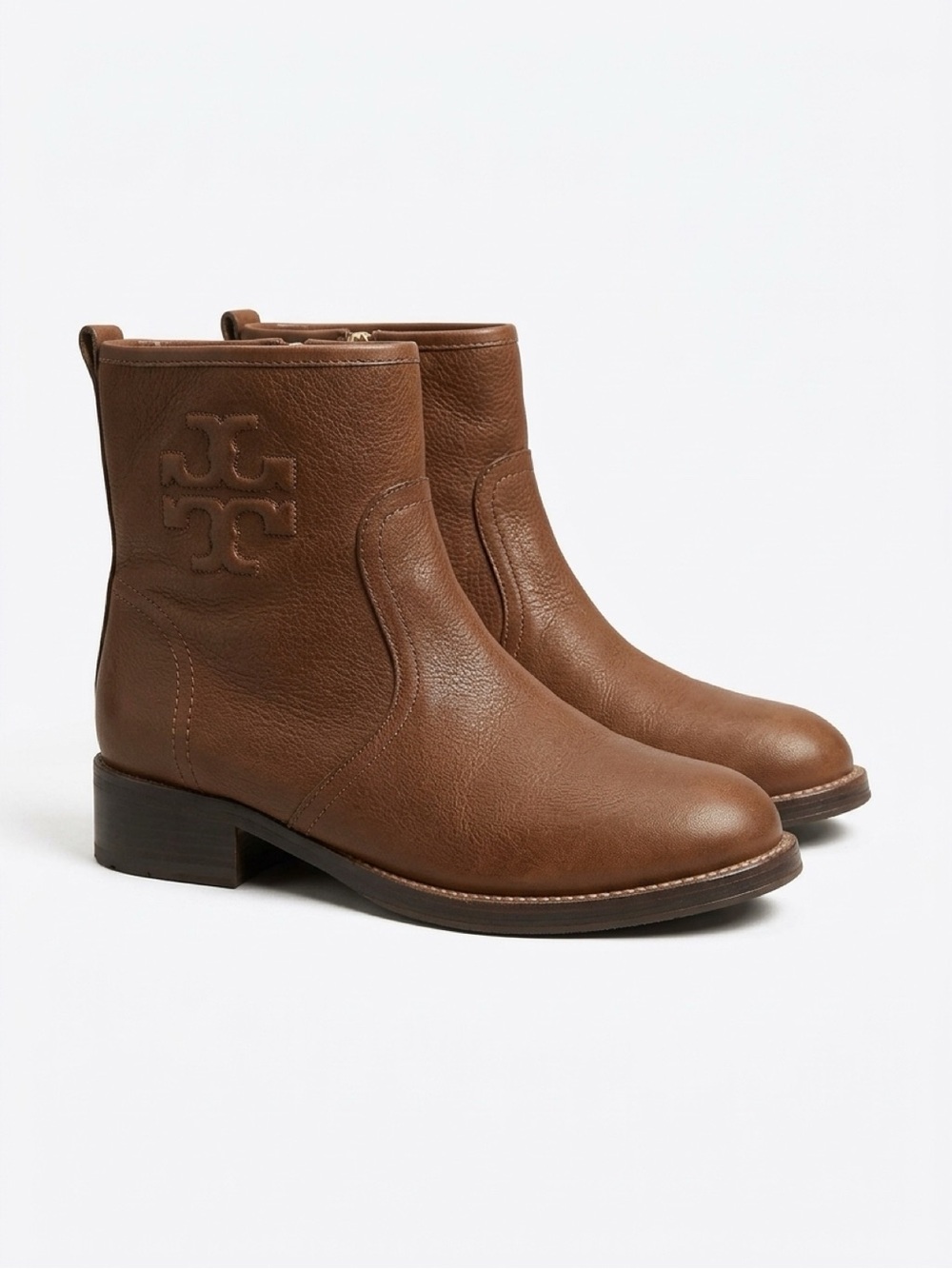EUC Brown leather Tory Burch Booties 9.5